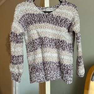 Knox Rose Women's Textured Sweater - Cream and Brown